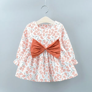 2019 Autumn New Infant Toddler Baby Girl Dress Cotton Long Sleeve Bow Princess Party Dress