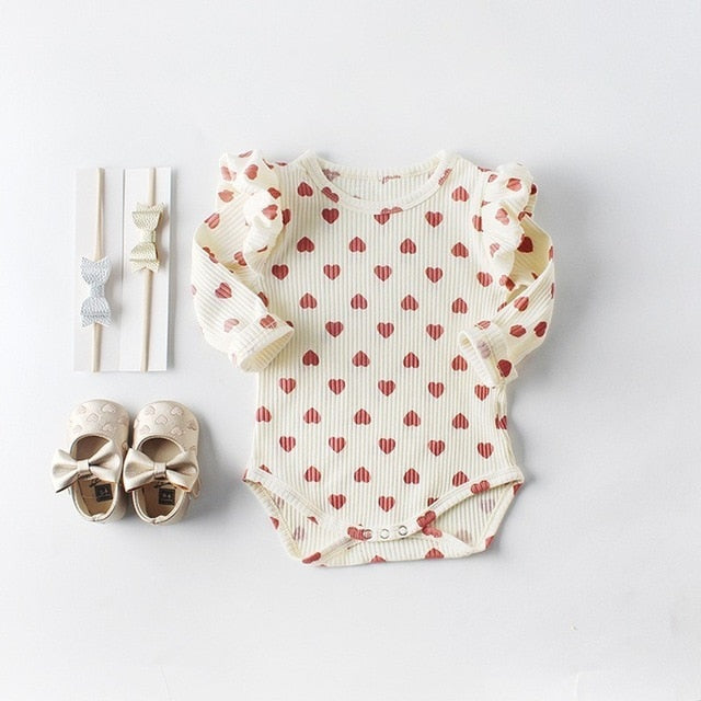 2019 Spring New Girl Baby Small Love Romper Cotton Long Sleeve One-piece NewBorn Kids Children Jumpsuit Modis Daddy Tiny Cottons
