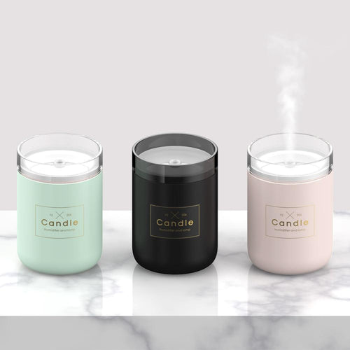 KEOKEO 300 ml Air Humidifier USB Candle Light Atmosphere Portable Air Humidifier For Office And Home Essential Oil Diffuser