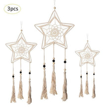 Load image into Gallery viewer, 3PCS Nordic Style Boho Macrame Dream Catcher Woven Feathers Ornament Wall Hanging Handmade Tassels Dreamcatcher Home Decoration