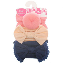Load image into Gallery viewer, 3pcs/Set New Solid Nylon Headband Bow Headbands For Cute Kids Girls Hair Girls Turban Hairband Children Soft Cotton Headband