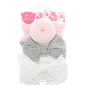 3pcs/Set New Solid Nylon Headband Bow Headbands For Cute Kids Girls Hair Girls Turban Hairband Children Soft Cotton Headband