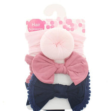 Load image into Gallery viewer, 3pcs/Set New Solid Nylon Headband Bow Headbands For Cute Kids Girls Hair Girls Turban Hairband Children Soft Cotton Headband