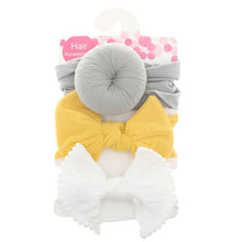 Load image into Gallery viewer, 3pcs/Set New Solid Nylon Headband Bow Headbands For Cute Kids Girls Hair Girls Turban Hairband Children Soft Cotton Headband