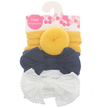 Load image into Gallery viewer, 3pcs/Set New Solid Nylon Headband Bow Headbands For Cute Kids Girls Hair Girls Turban Hairband Children Soft Cotton Headband