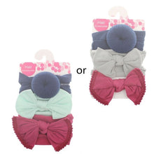Load image into Gallery viewer, 3pcs/Set New Solid Nylon Headband Bow Headbands For Cute Kids Girls Hair Girls Turban Hairband Children Soft Cotton Headband