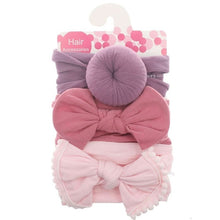 Load image into Gallery viewer, 3pcs/Set New Solid Nylon Headband Bow Headbands For Cute Kids Girls Hair Girls Turban Hairband Children Soft Cotton Headband