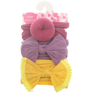 3pcs/Set New Solid Nylon Headband Bow Headbands For Cute Kids Girls Hair Girls Turban Hairband Children Soft Cotton Headband