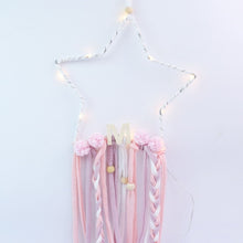Load image into Gallery viewer, 5 Star Shape Beads Tassels With LED Lamp Dreamcatcher Nordic Kids Gilrls Room Decoration Nursery Wall Hanging Ornaments Props