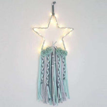 Load image into Gallery viewer, 5 Star Shape Beads Tassels With LED Lamp Dreamcatcher Nordic Kids Gilrls Room Decoration Nursery Wall Hanging Ornaments Props