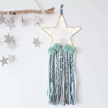 Load image into Gallery viewer, 5 Star Shape Beads Tassels With LED Lamp Dreamcatcher Nordic Kids Gilrls Room Decoration Nursery Wall Hanging Ornaments Props