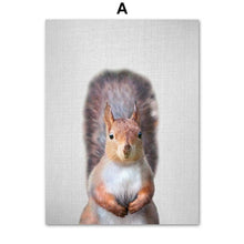 Load image into Gallery viewer, Alpaca Fox Bear Giraffe Wall Art Canvas Painting Nordic Posters And Print Animal Wall Pictures Kids Baby Room Scandinavian Decor