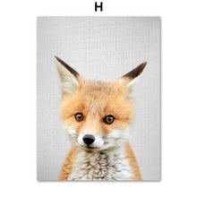 Load image into Gallery viewer, Alpaca Fox Bear Giraffe Wall Art Canvas Painting Nordic Posters And Print Animal Wall Pictures Kids Baby Room Scandinavian Decor