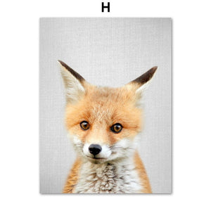 Alpaca Fox Bear Giraffe Wall Art Canvas Painting Nordic Posters And Print Animal Wall Pictures Kids Baby Room Scandinavian Decor