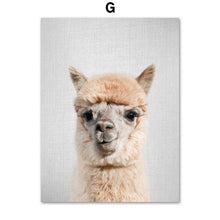 Load image into Gallery viewer, Alpaca Fox Bear Giraffe Wall Art Canvas Painting Nordic Posters And Print Animal Wall Pictures Kids Baby Room Scandinavian Decor