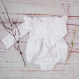 Autumn Baby Girl Clothes Cotton Long Sleeve Baby Romper For New Born Winter Boutiques Linen Playsuit Photo Props Infant Outfit