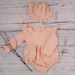 Autumn Baby Girl Clothes Cotton Long Sleeve Baby Romper For New Born Winter Boutiques Linen Playsuit Photo Props Infant Outfit