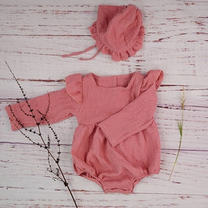 Autumn Baby Girl Clothes Cotton Long Sleeve Baby Romper For New Born Winter Boutiques Linen Playsuit Photo Props Infant Outfit