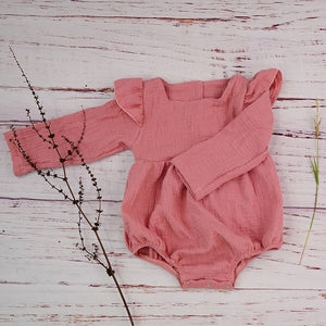 Autumn Baby Girl Clothes Cotton Long Sleeve Baby Romper For New Born Winter Boutiques Linen Playsuit Photo Props Infant Outfit