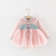 Load image into Gallery viewer, Autumn Girl Dress Chinese Style Kids Dresses for Girls Cotton Long Sleeve Princess Dress Fashion Girls Clothing