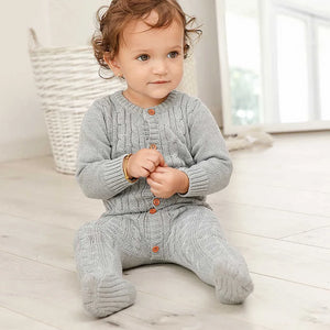 Baby Footie Clothes Newborn Candy Color Knitted Toddler Kids Girls Jumpsuits Long Sleeve Infant Boys Overalls Children's Outfits