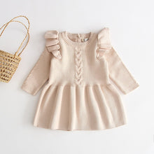 Load image into Gallery viewer, Baby Girl Autumn Winter Knit Dress New Fashion Baby Toddlers Children Kids Ruffled Long Sleeve Warm Sweater Dress Roupa Infant