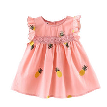 Load image into Gallery viewer, Baby Girls Clothes Summer Baby Dress Frill Sleeve Newborn Infant Dresses Cotton Pineapple Sleeveless Toddler Dresses
