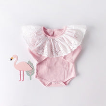 Load image into Gallery viewer, Baby Girls Cotton Rompers Jumpsuit 2019 Autumn Big Lace Collar Clothes Outfit For Newborn Cotton Long-sleeved One-piece Romper
