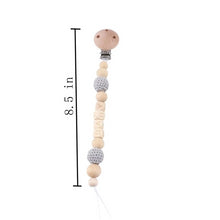 Load image into Gallery viewer, Baby Toy Wooden Pram Clip Pram Pushchair Personalize Dummy Clip Pacifier Chain Chewable Bracelet Silicone Baby Wooden Teether