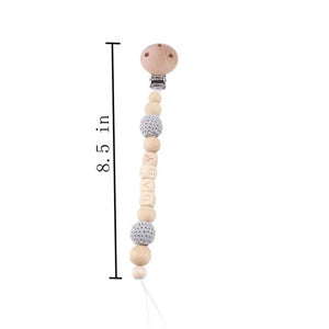 Baby Toy Wooden Pram Clip Pram Pushchair Personalize Dummy Clip Pacifier Chain Chewable Bracelet Silicone Baby Wooden Teether