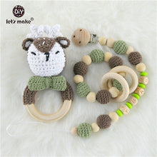 Load image into Gallery viewer, Baby Toys 1set Crochet Amigurumi Elephant Owl Rattle Bell Custom Newborn Pacifier Clip Montessori Toy Educational Baby Rattle