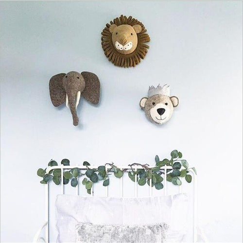 Plush Stuffed Head Wall Mount