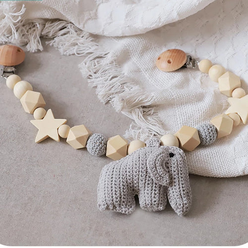 Bopoobo 1PC Baby Rattle Mobile Elephant Toys Pram Cart Activity Bar With Rattle Bed Bells Dummy Clip Pacifier Toy Soother Holder