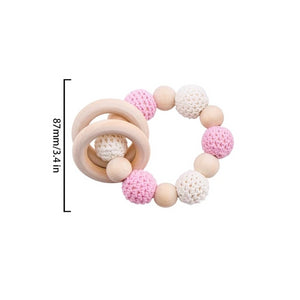 Bopoobo Baby Teether Pram Crib Activity Silicone Beads Personal Dummy Clip Chain Pacifier Rattle Soother Holder Wooden Teether