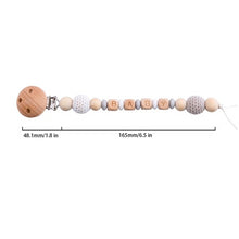 Load image into Gallery viewer, Bopoobo Baby Teether Pram Crib Activity Silicone Beads Personal Dummy Clip Chain Pacifier Rattle Soother Holder Wooden Teether