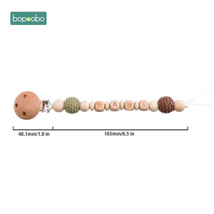 Bopoobo Baby Teether Pram Crib Activity Silicone Beads Personal Dummy Clip Chain Pacifier Rattle Soother Holder Wooden Teether