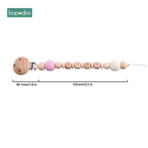 Bopoobo Baby Teether Pram Crib Activity Silicone Beads Personal Dummy Clip Chain Pacifier Rattle Soother Holder Wooden Teether