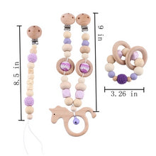 Load image into Gallery viewer, Bopoobo Baby Teether Pram Crib Activity Silicone Beads Personal Dummy Clip Chain Pacifier Rattle Soother Holder Wooden Teether