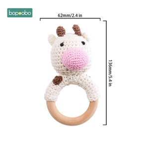 Bopoobo Baby Teether Pram Crib Activity Silicone Beads Personal Dummy Clip Chain Pacifier Rattle Soother Holder Wooden Teether