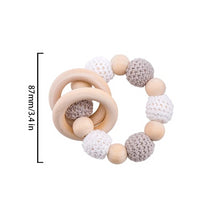 Load image into Gallery viewer, Bopoobo Baby Teether Pram Crib Activity Silicone Beads Personal Dummy Clip Chain Pacifier Rattle Soother Holder Wooden Teether