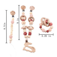 Load image into Gallery viewer, Bopoobo Baby Teether Pram Crib Activity Silicone Beads Personal Dummy Clip Chain Pacifier Rattle Soother Holder Wooden Teether