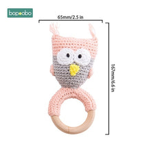 Load image into Gallery viewer, Bopoobo Baby Teether Pram Crib Activity Silicone Beads Personal Dummy Clip Chain Pacifier Rattle Soother Holder Wooden Teether