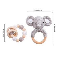 Load image into Gallery viewer, Bopoobo Baby Teether Pram Crib Activity Silicone Beads Personal Dummy Clip Chain Pacifier Rattle Soother Holder Wooden Teether