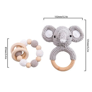 Bopoobo Baby Teether Pram Crib Activity Silicone Beads Personal Dummy Clip Chain Pacifier Rattle Soother Holder Wooden Teether