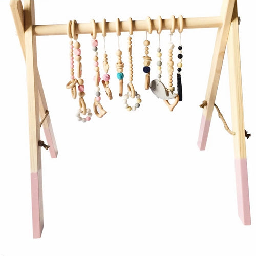 Bopoobo Classic Wooden Baby Gym Without Gym Toys Activity Gym Toy Accessories Montessori Rattles Nursery  Teether Shelf Portico