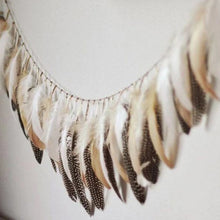 Load image into Gallery viewer, Children Room Rose Gold White Feather Buntings With Gold Glitter Powders Garlands Banner Wedding Decoration Girls Room Ornaments