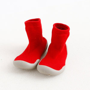 Children's footwear with soft soles, indoor shoes, outdoor shoes, rubber soles, toddlers, and thicker woolen socks Z7