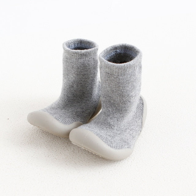 Children's footwear with soft soles, indoor shoes, outdoor shoes, rubber soles, toddlers, and thicker woolen socks Z7