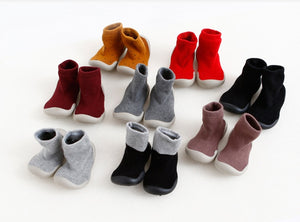 Children's footwear with soft soles, indoor shoes, outdoor shoes, rubber soles, toddlers, and thicker woolen socks Z7