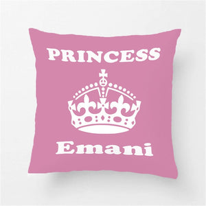 Custom Baby Cute Pink Princess Throw Pillow Cover Decorative Pillow Case Cotton Polyester Baby Nursery Cushion Covers